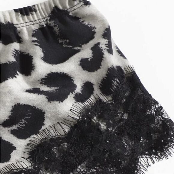 Coord Eyelash lace Leopard Print Set - Picture 4 of 5